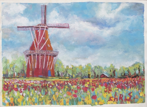 郝先誠 - 花海中的風車