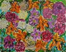 羅得嘉 - 《大波斯菊、杭菊、金針花跟玫瑰》代表希望與重生